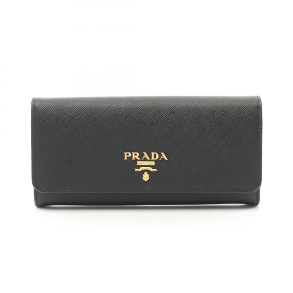 Prada Handbags - Prada SAFFIANO METAL Bi fold Long Wallet Leather Black